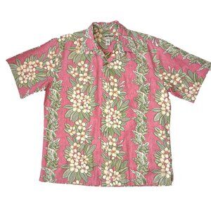 Cooke Street Short Sleeve Aloha Shirt Plumeria Size Large